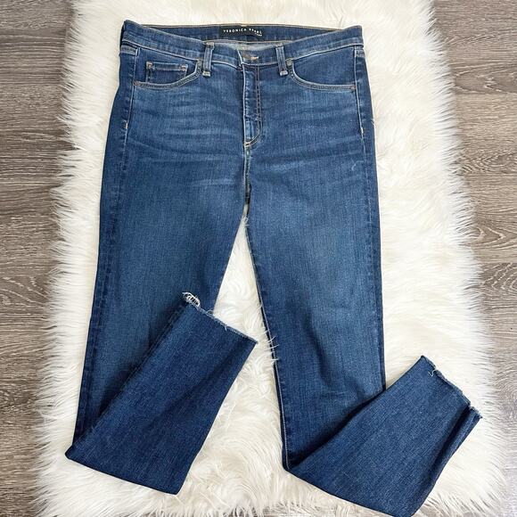 Veronica Beard Womens Jeans Kate 10" Skinny Size 30 Made in USA Dark Rinse - Picture 1 of 6